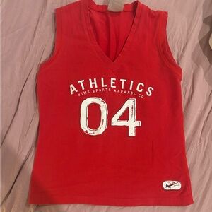 Red Athletics Sleeveless Top
